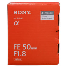 Load image into Gallery viewer, Sony FE 50mm F1.8 Standard LENSES SEL50F18F Full-frame E-mount Fast Prime Lens
