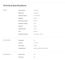 Load image into Gallery viewer, Philips SHM7110 Professional Headphones with Microphone