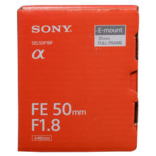 Load image into Gallery viewer, Sony FE 50mm F1.8 Standard LENSES SEL50F18F Full-frame E-mount Fast Prime Lens
