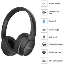 Load image into Gallery viewer, Philips ActionFit SH402 Wireless 40mm Bluetooth 5.0 Headphones with IPX4 20+ Hours Echo Cancellation Quick Charge - TASH402
